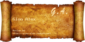 Gion Alex névjegykártya